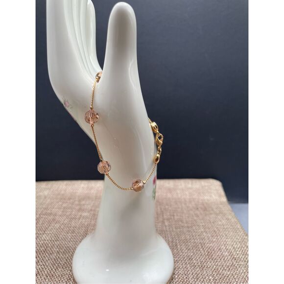 Vintage Genuine Swarovski Gold Tone Light Amber Crystal Swarovski Logo - Picture 8 of 8